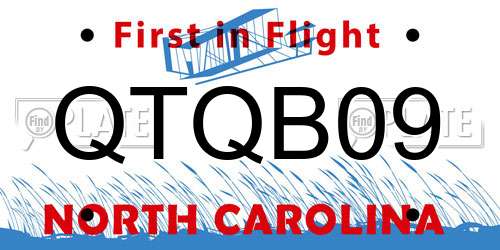 QTQB09 North Carolina License Plate