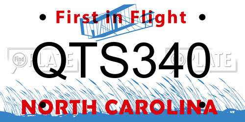 QTS340 North Carolina License Plate