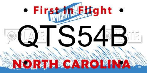 QTS54B North Carolina License Plate