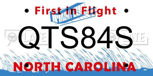 QTS84S North Carolina License Plate