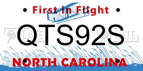 QTS92S North Carolina License Plate