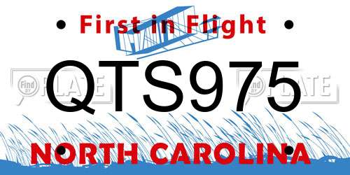 QTS975 North Carolina License Plate