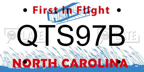 QTS97B North Carolina License Plate