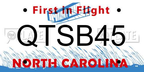 QTSB45 North Carolina License Plate