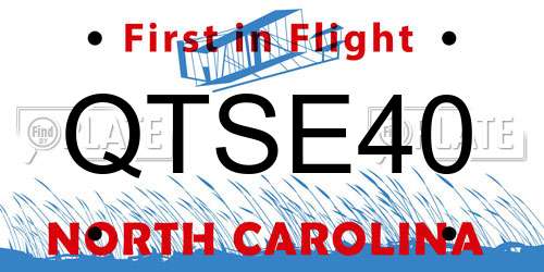 QTSE40 North Carolina License Plate