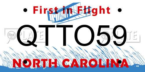 QTTO59 North Carolina License Plate