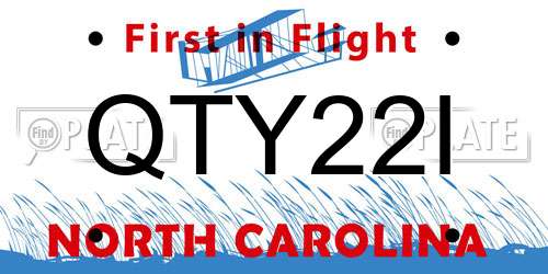 QTY22I North Carolina License Plate