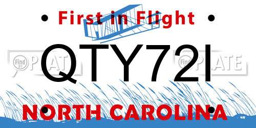 QTY72I North Carolina License Plate