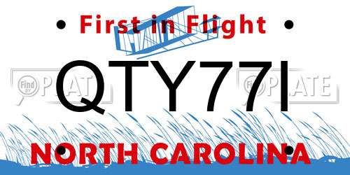 QTY77I North Carolina License Plate