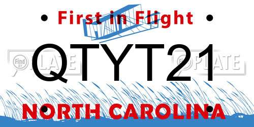 QTYT21 North Carolina License Plate
