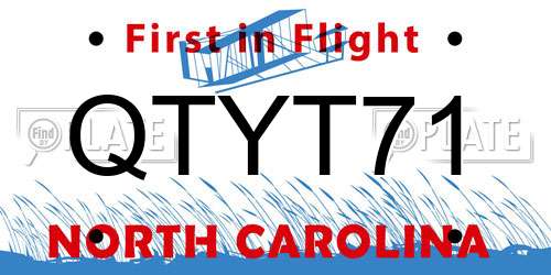 QTYT71 North Carolina License Plate