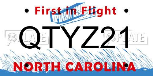 QTYZ21 North Carolina License Plate