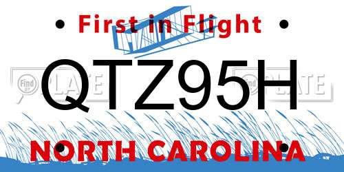 QTZ95H North Carolina License Plate