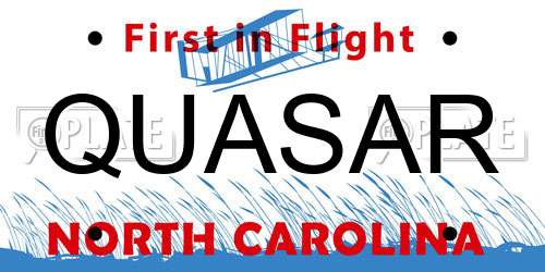 QUASAR North Carolina License Plate