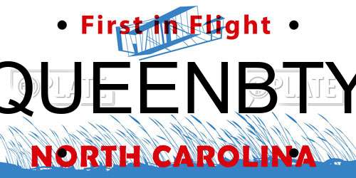 QUEENBTY North Carolina License Plate