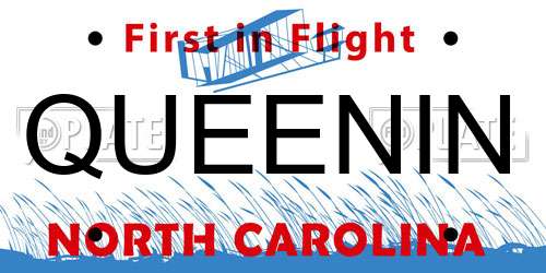 QUEENIN North Carolina License Plate