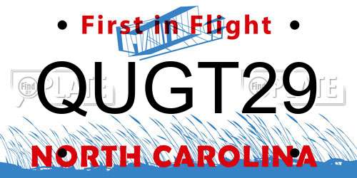 QUGT29 North Carolina License Plate