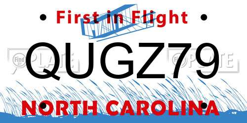 QUGZ79 North Carolina License Plate