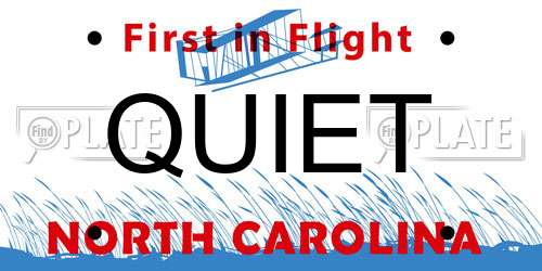QUIET North Carolina License Plate