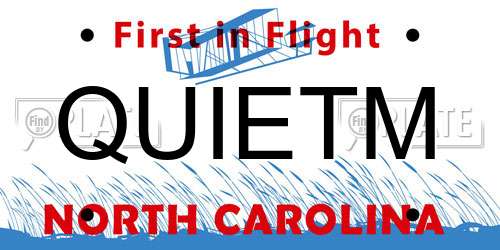 QUIETM North Carolina License Plate