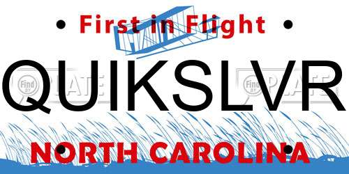 QUIKSLVR North Carolina License Plate