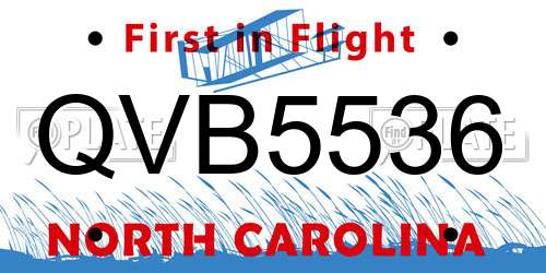 QVB5536 North Carolina License Plate
