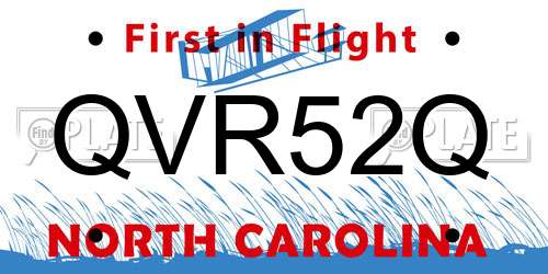 QVR52Q North Carolina License Plate
