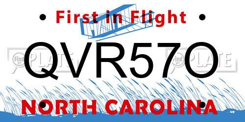 QVR57O North Carolina License Plate