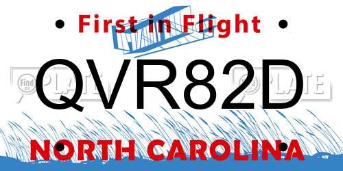 QVR82D North Carolina License Plate