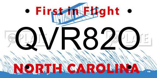 QVR82O North Carolina License Plate