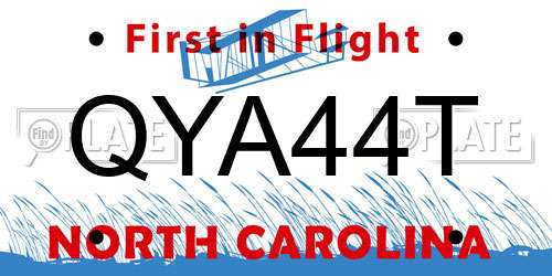 QYA44T North Carolina License Plate