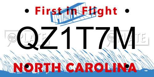 QZ1T7M North Carolina License Plate