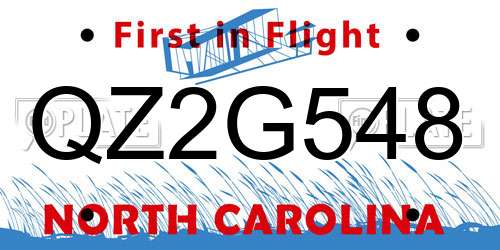 QZ2G548 North Carolina License Plate