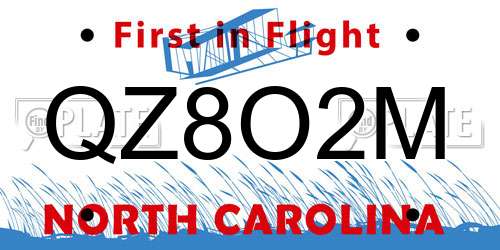 QZ8O2M North Carolina License Plate