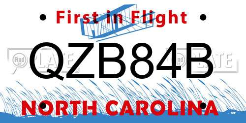 QZB84B North Carolina License Plate
