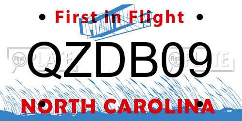 QZDB09 North Carolina License Plate