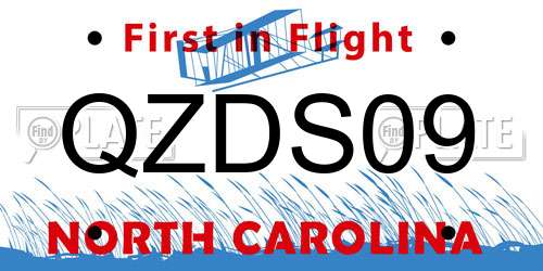 QZDS09 North Carolina License Plate