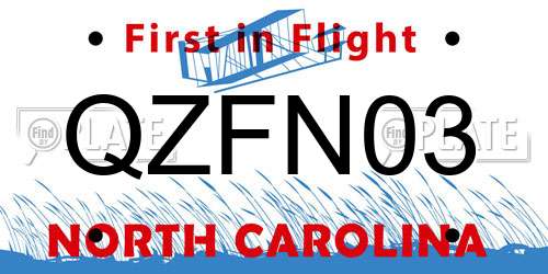 QZFN03 North Carolina License Plate