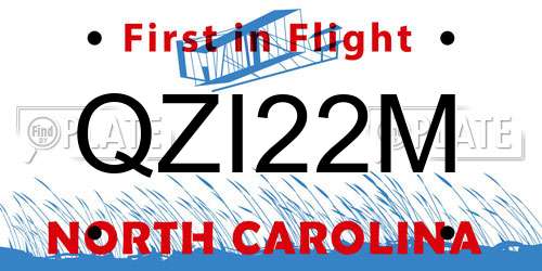 QZI22M North Carolina License Plate