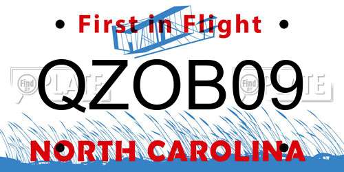 QZOB09 North Carolina License Plate