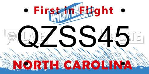 QZSS45 North Carolina License Plate