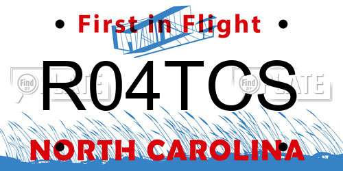 R04TCS North Carolina License Plate