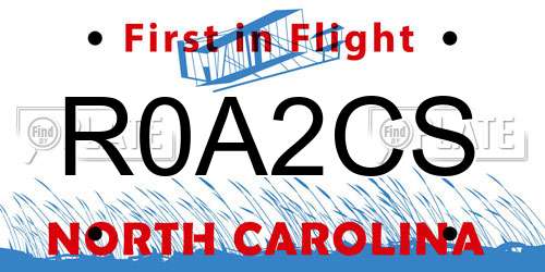 R0A2CS North Carolina License Plate