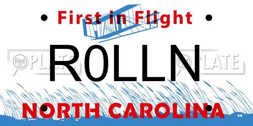 R0LLN North Carolina License Plate