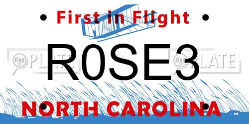 R0SE3 North Carolina License Plate