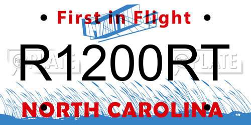 R1200RT North Carolina License Plate