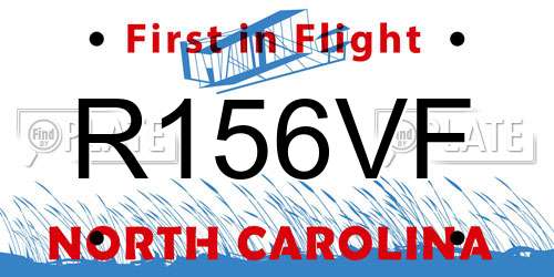R156VF North Carolina License Plate