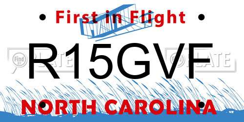 R15GVF North Carolina License Plate