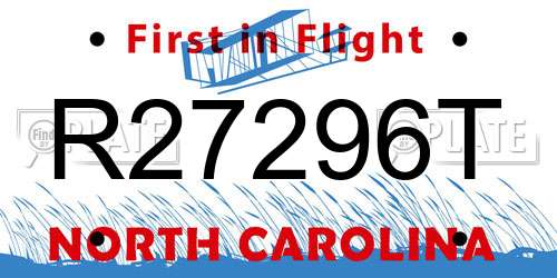 R27296T North Carolina License Plate