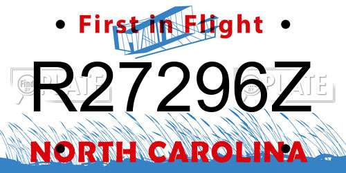 R27296Z North Carolina License Plate
